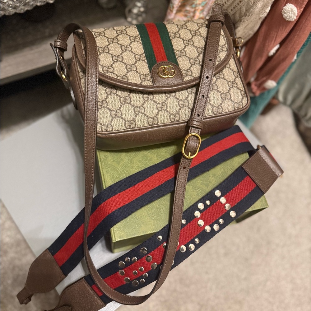 Gucci Brown and Red Crossbody Bag - Picture 3 of 10